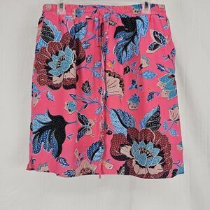 Nwt Loft Pink Floral Drawstring Women's Size Medium Skirt
